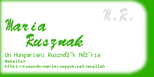 maria rusznak business card